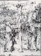 Albrecht Durer Christ on the Cross between the Virgin and St.John oil on canvas